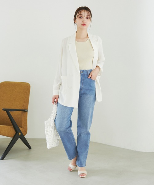 ROPE' PICNIC(ロペピクニック)の「【ウエスト革命デニム】ウエストシェイプデニムストレートパンツ(デニムパンツ・レディース・ネイビー/ブルー・36/38/40)」の10枚目の写真