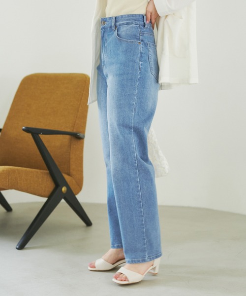 ROPE' PICNIC(ロペピクニック)の「【ウエスト革命デニム】ウエストシェイプデニムストレートパンツ(デニムパンツ・レディース・ネイビー/ブルー・36/38/40)」の12枚目の写真