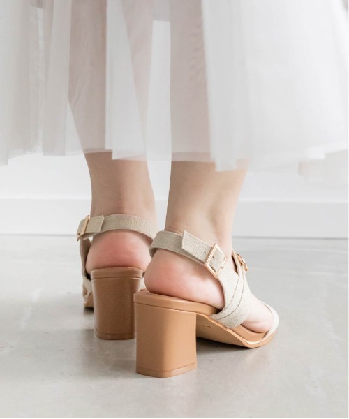 RANDA（ランダ）の「ビットパーツチャンキーヒールサンダル（サンダル・レディース・イエロー/アイボリー/その他・S/L/M/LL）」の5枚目の写真