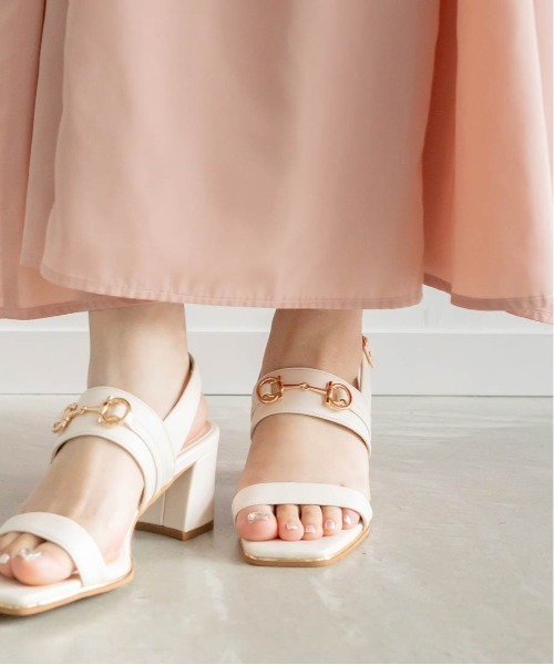 RANDA（ランダ）の「ビットパーツチャンキーヒールサンダル（サンダル・レディース・イエロー/アイボリー/その他・S/L/M/LL）」の12枚目の写真