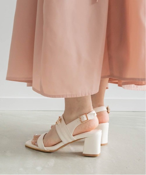 RANDA（ランダ）の「ビットパーツチャンキーヒールサンダル（サンダル・レディース・イエロー/アイボリー/その他・S/L/M/LL）」の14枚目の写真