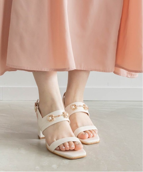 RANDA（ランダ）の「ビットパーツチャンキーヒールサンダル（サンダル・レディース・イエロー/アイボリー/その他・S/L/M/LL）」の15枚目の写真