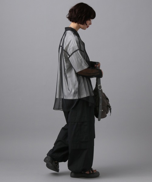 PAGEBOY(ページボーイ)の「チュールシアーシャツ(シャツ/ブラウス・レディース・チャコール/ブラック/ホワイト・FREE)」の16枚目の写真