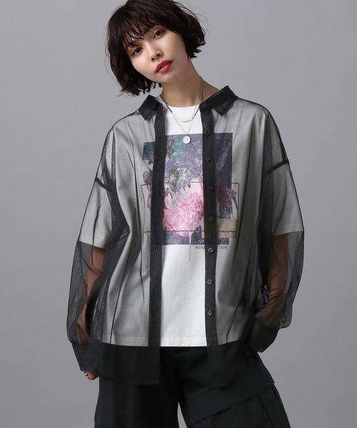 pageboy hinechi ひねち　グロッシー　シアー　シャツ　シルバー タグ付き PAGEBOY hinechi ひねち グロッシー ビスチェ シルバー