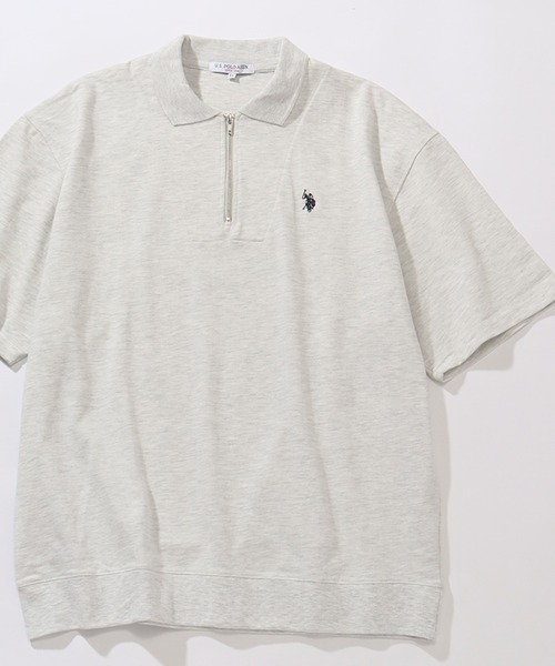 U.S. POLO ASSN.(ユーエスポロアッスン)の「【U.S. POLO ASSN./ユーエスポロアッスン】ワンポイント刺繍 ハーフジップショートスリーブポロシャツ(ポロシャツ・メンズ・スミクロ/杢グレー/ネイビー/オフホワイト/ブラック・L/LL/M)」の4枚目の写真
