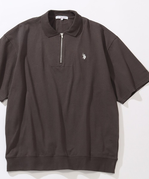 U.S. POLO ASSN.(ユーエスポロアッスン)の「【U.S. POLO ASSN./ユーエスポロアッスン】ワンポイント刺繍 ハーフジップショートスリーブポロシャツ(ポロシャツ・メンズ・スミクロ/杢グレー/ネイビー/オフホワイト/ブラック・L/LL/M)」の3枚目の写真