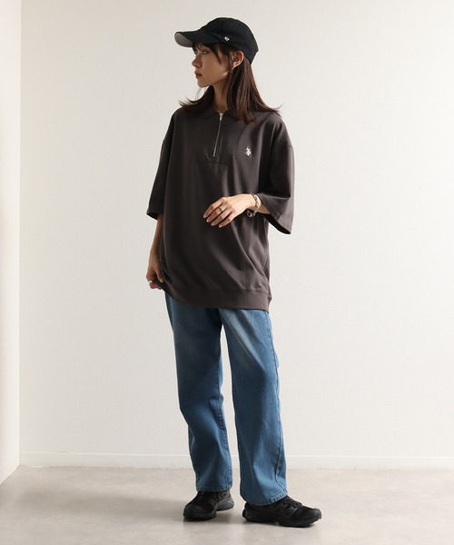 U.S. POLO ASSN.(ユーエスポロアッスン)の「【U.S. POLO ASSN./ユーエスポロアッスン】ワンポイント刺繍 ハーフジップショートスリーブポロシャツ(ポロシャツ・メンズ・スミクロ/杢グレー/ネイビー/オフホワイト/ブラック・L/LL/M)」の14枚目の写真