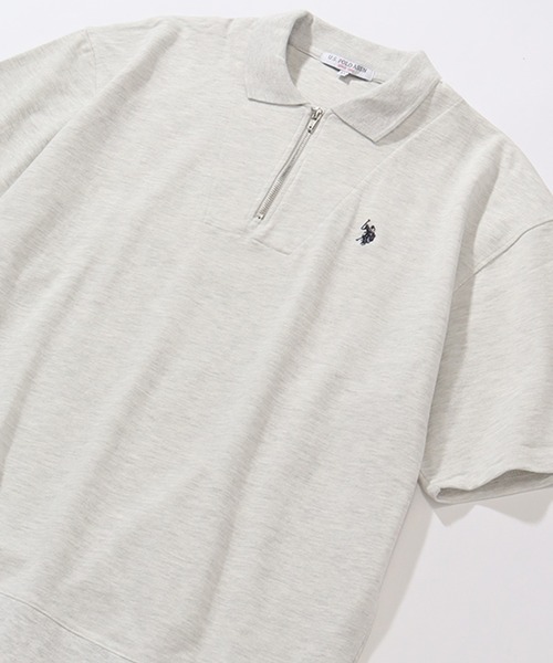 U.S. POLO ASSN.(ユーエスポロアッスン)の「【U.S. POLO ASSN./ユーエスポロアッスン】ワンポイント刺繍 ハーフジップショートスリーブポロシャツ(ポロシャツ・メンズ・スミクロ/杢グレー/ネイビー/オフホワイト/ブラック・L/LL/M)」の12枚目の写真