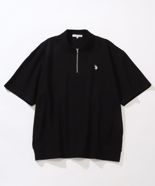 U.S. POLO ASSN.(ユーエスポロアッスン)の「【U.S. POLO ASSN./ユーエスポロアッスン】ワンポイント刺繍 ハーフジップショートスリーブポロシャツ(ポロシャツ・メンズ・スミクロ/杢グレー/ネイビー/オフホワイト/ブラック・L/LL/M)」の6枚目の写真