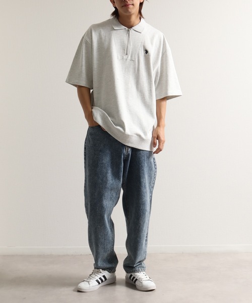 U.S. POLO ASSN.(ユーエスポロアッスン)の「【U.S. POLO ASSN./ユーエスポロアッスン】ワンポイント刺繍 ハーフジップショートスリーブポロシャツ(ポロシャツ・メンズ・スミクロ/杢グレー/ネイビー/オフホワイト/ブラック・L/LL/M)」の22枚目の写真
