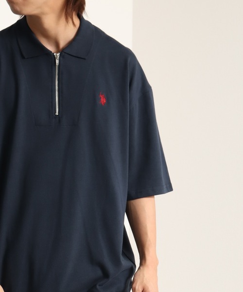 U.S. POLO ASSN.(ユーエスポロアッスン)の「【U.S. POLO ASSN./ユーエスポロアッスン】ワンポイント刺繍 ハーフジップショートスリーブポロシャツ(ポロシャツ・メンズ・スミクロ/杢グレー/ネイビー/オフホワイト/ブラック・L/LL/M)」の16枚目の写真