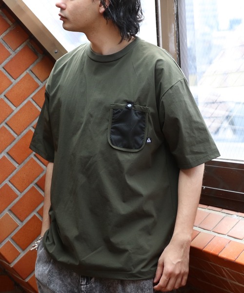 GERRY(ジェリー)の「GERRYナイロンメッシュポケットTシャツ(Tシャツ/カットソー・メンズ・グレイッシュベージュ/ブラック/カーキ・X-LARGE/LARGE/MEDIUM)」の3枚目の写真