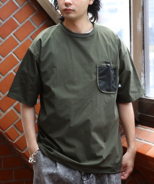 GERRY(ジェリー)の「GERRYナイロンメッシュポケットTシャツ(Tシャツ/カットソー・メンズ・グレイッシュベージュ/ブラック/カーキ・X-LARGE/LARGE/MEDIUM)」の12枚目の写真