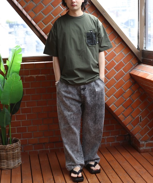 GERRY(ジェリー)の「GERRYナイロンメッシュポケットTシャツ(Tシャツ/カットソー・メンズ・グレイッシュベージュ/ブラック/カーキ・X-LARGE/LARGE/MEDIUM)」の14枚目の写真
