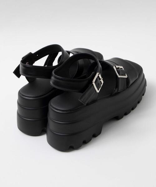 WEGO（ウィゴー）の「WEGO/ボリュームソールダブルベルトサンダル（サンダル・レディース・ブラック・LARGE/MEDIUM）」の6枚目の写真