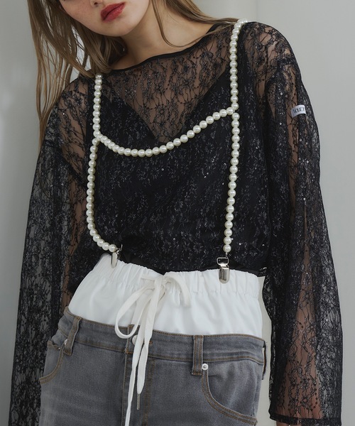 VIOLETTA(ヴィオレッタ)の「パールサスペンダー(サスペンダー・レディース・ホワイト・FREE)」の5枚目の写真