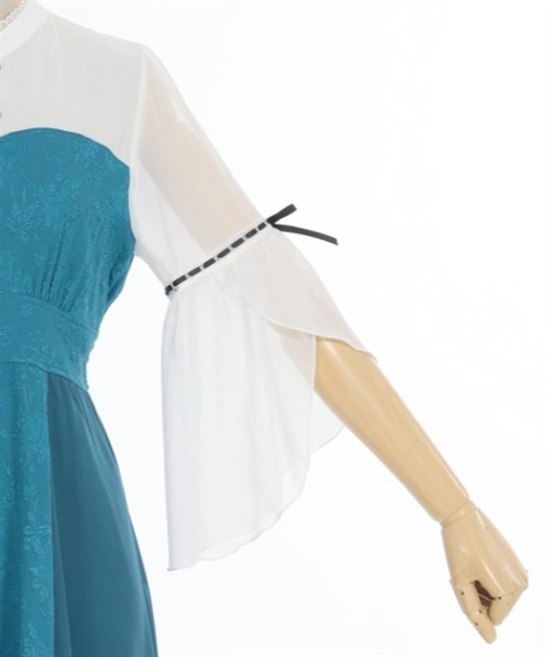 axes femme POETIQUE(アクシーズファムポエティック)の「チャイナボタンフレア袖ワンピース(ワンピース・レディース・グレー/ブルーグリーン/ブラック・MEDIUM)」の19枚目の写真