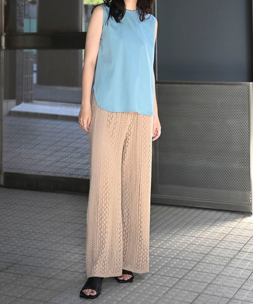 &HALF(アンドハーフ)の「シルケットスムースロングタンク(タンクトップ・レディース・ブラック/ホワイト/ネイビー/グレイッシュベージュ/ピンク/サックスブルー・M/L)」の11枚目の写真