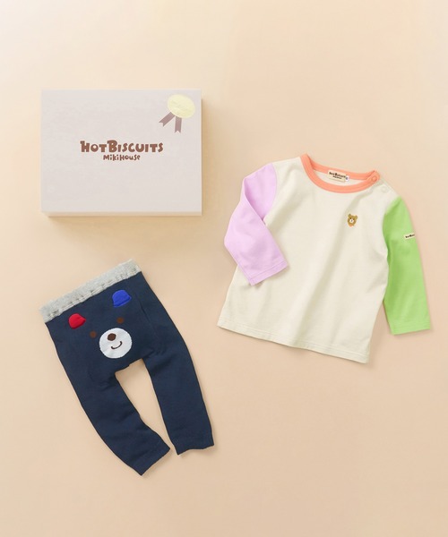 長袖Tシャツ＆スパッツセット【BOX付き】（ベビーギフト）｜HOT