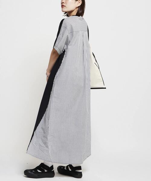 CONVERSE TOKYO(コンバーストウキョウ)の「FABRIC DOCKING DRESS(ワンピース・レディース・ネイビー/ブラック/グレー・FREE)」の1枚目の写真