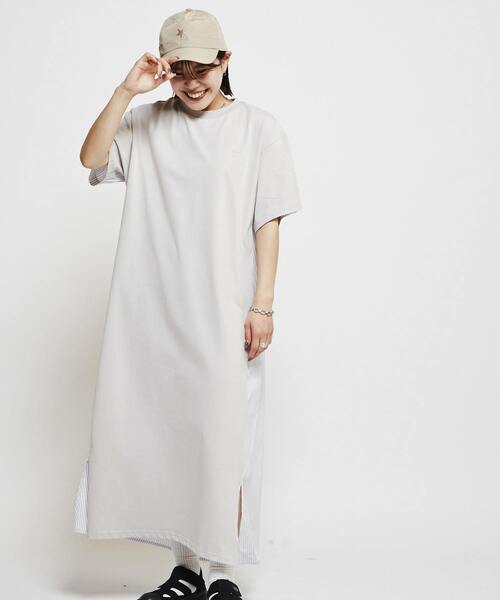 CONVERSE TOKYO(コンバーストウキョウ)の「FABRIC DOCKING DRESS(ワンピース・レディース・ネイビー/ブラック/グレー・FREE)」の6枚目の写真