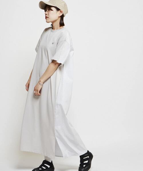 CONVERSE TOKYO(コンバーストウキョウ)の「FABRIC DOCKING DRESS(ワンピース・レディース・ネイビー/ブラック/グレー・FREE)」の7枚目の写真