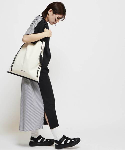 CONVERSE TOKYO(コンバーストウキョウ)の「FABRIC DOCKING DRESS(ワンピース・レディース・ネイビー/ブラック/グレー・FREE)」の13枚目の写真