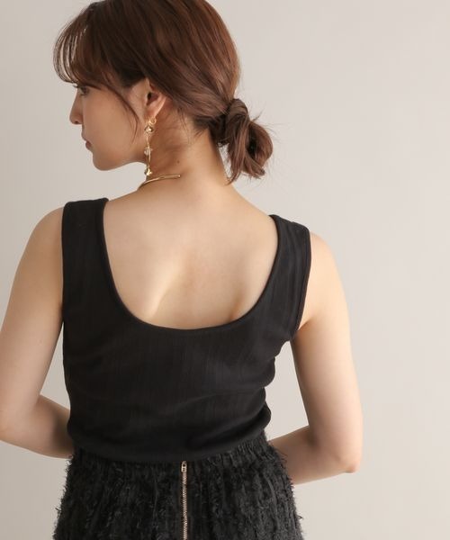 Andemiu（アンデミュウ）の「【WEB限定】2WAYテレコタンク129310（タンクトップ・レディース・ブラック/オフホワイト・FREE）」の7枚目の写真