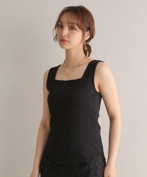 Andemiu（アンデミュウ）の「【WEB限定】2WAYテレコタンク129310（タンクトップ・レディース・ブラック/オフホワイト・FREE）」の8枚目の写真