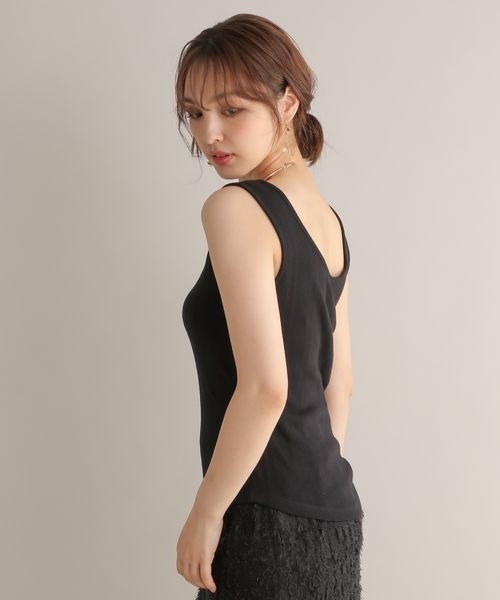 Andemiu（アンデミュウ）の「【WEB限定】2WAYテレコタンク129310（タンクトップ・レディース・ブラック/オフホワイト・FREE）」の9枚目の写真