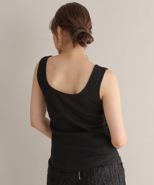 Andemiu（アンデミュウ）の「【WEB限定】2WAYテレコタンク129310（タンクトップ・レディース・ブラック/オフホワイト・FREE）」の10枚目の写真