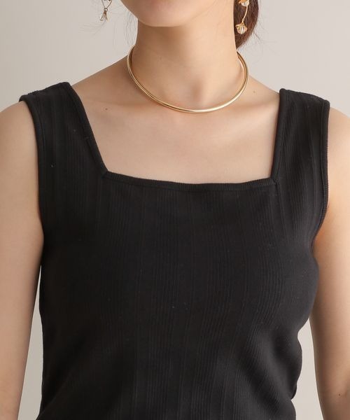 Andemiu（アンデミュウ）の「【WEB限定】2WAYテレコタンク129310（タンクトップ・レディース・ブラック/オフホワイト・FREE）」の12枚目の写真