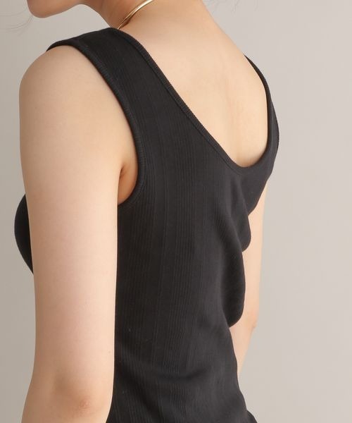 Andemiu（アンデミュウ）の「【WEB限定】2WAYテレコタンク129310（タンクトップ・レディース・ブラック/オフホワイト・FREE）」の14枚目の写真