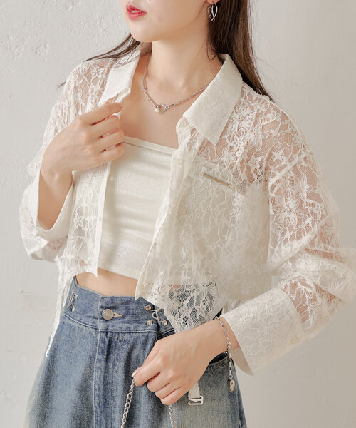 ブラウス シャツ ガーターデザインシャツ レディース Chico（チコ）の「ガーターデザインシャツ（シャツ/ブラウス