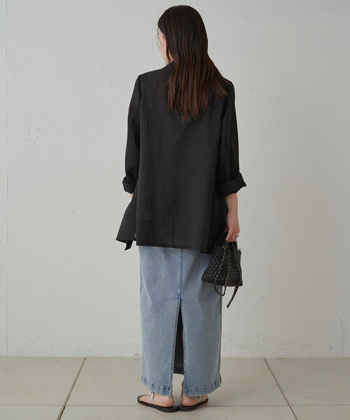 【未使用タグ付き】LOUNGEDRESS ラウンジドレス デニムVジレ グレー 未使用タグ付き】LOUNGEDRESS ラウンジドレス デニムVジレ