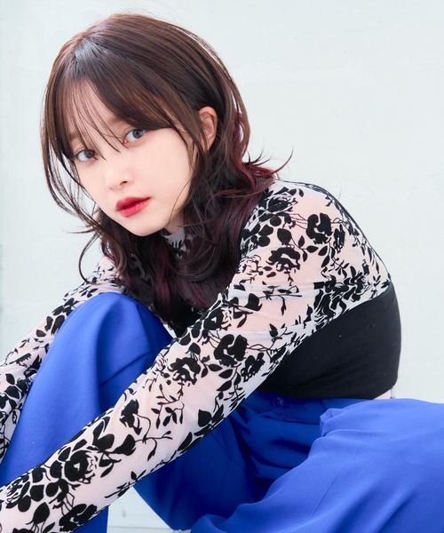 フルウィッグ・ミディアム】セクションカラーレイヤーミディ（ウィッグ