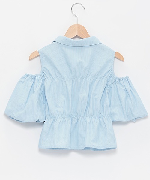 by LOVEiT（バイラビット）の「肩開きリボンブラウス（シャツ/ブラウス・キッズ・オフホワイト/サックスブルー・120cm/130cm/140cm/150cm/160cm）」の4枚目の写真