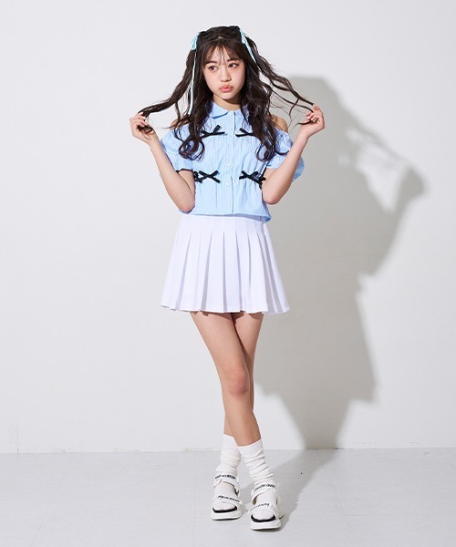 by LOVEiT（バイラビット）の「肩開きリボンブラウス（シャツ/ブラウス・キッズ・オフホワイト/サックスブルー・120cm/130cm/140cm/150cm/160cm）」の13枚目の写真