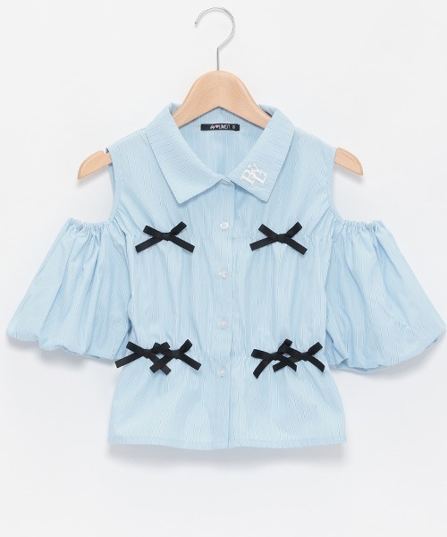 by LOVEiT（バイラビット）の「肩開きリボンブラウス（シャツ/ブラウス・キッズ・オフホワイト/サックスブルー・120cm/130cm/140cm/150cm/160cm）」の15枚目の写真