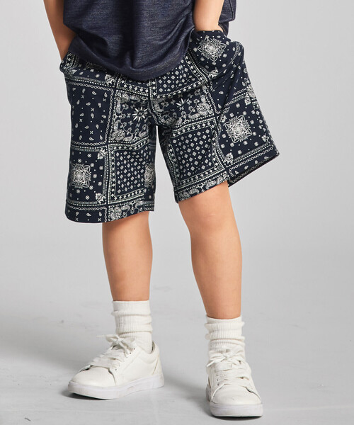 COMME CA ISM（コムサイズム）の「バンダナ柄プリント ハーフパンツ（その他パンツ・キッズ・ネイビー/オートミール・140cm/130cm/120cm/110cm/100cm/150cm）」の2枚目の写真