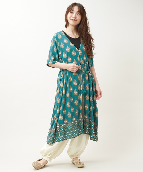 チャイハネ（チャイハネ）の「【チャイハネ】ヨウエンUVロングカーディガン（カーディガン/ボレロ・レディース・ブラック/ピンク/ブルー/グリーン/ダークグリーン/ベージュ/ブラック系その他・FREE）」の5枚目の写真