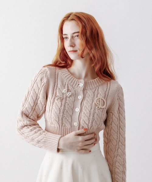 DEICY（デイシー）の「ケーブルショートカーディガン（カーディガン/ボレロ・レディース・オフホワイト/杢グレー/ピンク・FREE）」の19枚目の写真