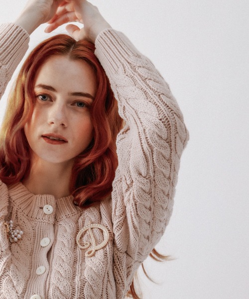 DEICY（デイシー）の「ケーブルショートカーディガン（カーディガン/ボレロ・レディース・オフホワイト/杢グレー/ピンク・FREE）」の21枚目の写真