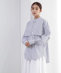 【ZOZO限定】ストライプケープデザインシャツ