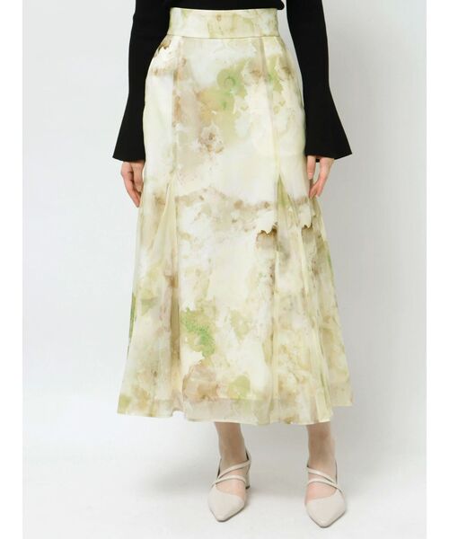 LAGUNAMOON（ラグナムーン）の「マーブライズドシアープリントスカート（スカート・レディース・イエロー/グレー・SMALL/MEDIUM）」の3枚目の写真