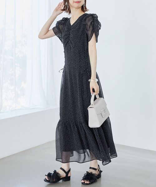 MAJESTIC LEGON(マジェスティックレゴン)の「サイドレースアップレディワンピース(ワンピース・レディース・ホワイト系その他2/ブラック系その他・MEDIUM)」の13枚目の写真