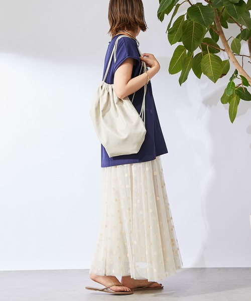 un dix cors(アンディコール)の「《1枚でも、インナーとしても◎》シルケット風ロゴTシャツ(Tシャツ/カットソー・レディース・オフホワイト/ネイビー・FREE)」の13枚目の写真