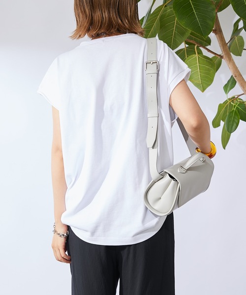un dix cors(アンディコール)の「《1枚でも、インナーとしても◎》シルケット風ロゴTシャツ(Tシャツ/カットソー・レディース・オフホワイト/ネイビー・FREE)」の19枚目の写真