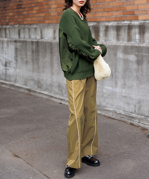 RANAN（ラナン）の「サイドラインチノ（チノパンツ・レディース・チャコールグレー/キャメル・M/L/LL）」の6枚目の写真