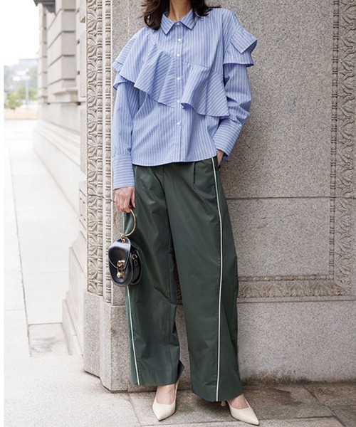 RANAN（ラナン）の「サイドラインチノ（チノパンツ・レディース・チャコールグレー/キャメル・M/L/LL）」の5枚目の写真